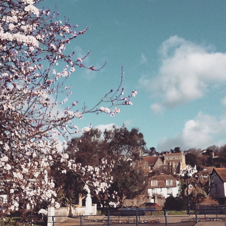 Hythe, Kent springtime hillside view